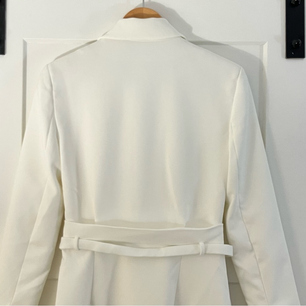 NWT Zara Blazer Mini Dress Belted White Blogger Favorite Size Medium - Picture 8 of 15